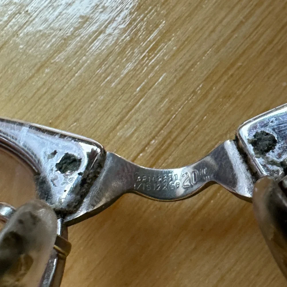 Vintage 1940s Artcraft Cat Eye Glasses Floral Engraved Retro Frames